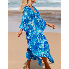 Royal Blue Print Long Kinimo Beachwear TQL310062-62