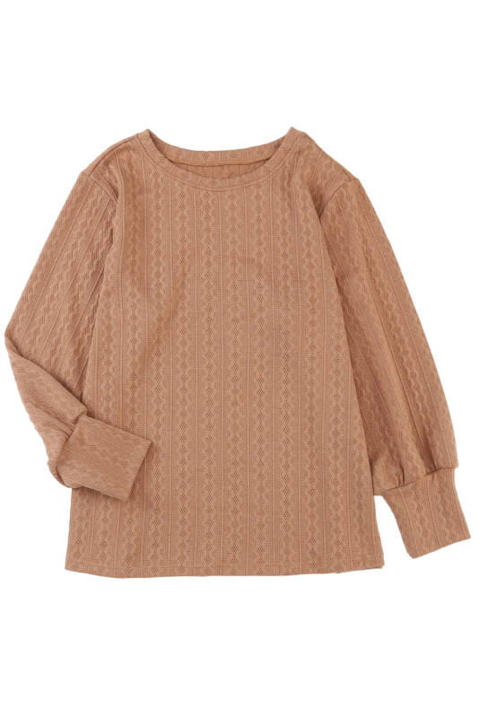 Khaki Subtle Cable Knit Plus Size Jumper