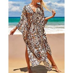 Leopard Print Long Kinimo Beachwear TQL310062-20