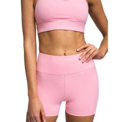 Pink White Back Criss Yoga Bra with Shorts Set TQL710038-10