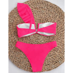 Rosy Ruffle Detail Push Up Bikini Set TQG610005-89