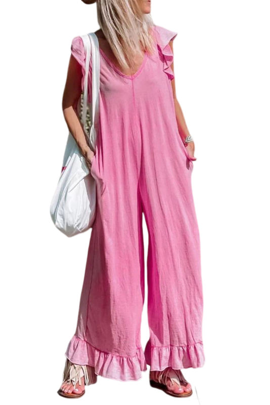 Rose Ruffled Wide Leg Jumpsuit LC6411942-6