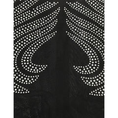 Black Mesh Rhinestone See Through Long Sleeve Maxi Dress TQK311243-2