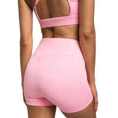 Pink White Back Criss Yoga Bra with Shorts Set TQL710038-10