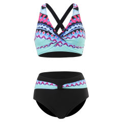 Multicolor Printed Twist Front 2pcs Bikini TQK610289-29