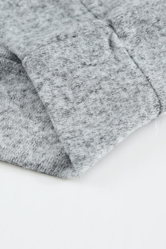 Gray Asymmetric Dew Shoulder Long Sleeve Top
