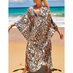 Leopard Print Long Kinimo Beachwear TQL310062-20