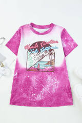 Rose Beach Holiday Graphic Bleached T-shirt LC25220300-6
