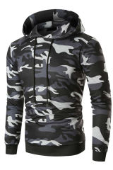 Men Camouflage Print & Drawstring Hoodie Tracksuit MC622017-11