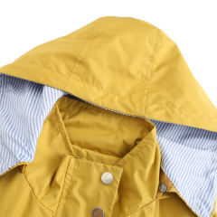Yellow Hooded Detachable Windproof Plus Size Windbreaker TQK280123-7