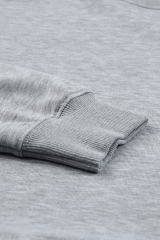 Gray Plain Crew Neck Pullover Sweatshirt