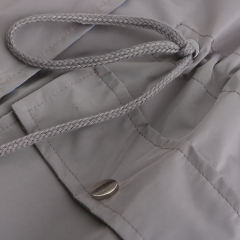 Gray Hooded Detachable Windproof Plus Size Windbreaker TQK280123-11