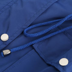 Blue Hooded Detachable Windproof Plus Size Windbreaker TQK280123-5