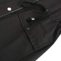 Black Hooded Detachable Windproof Plus Size Windbreaker TQK280123-2