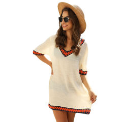Apricot Crochet Detail Beach Cover Dress TQK650063-18