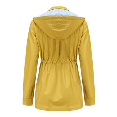 Yellow Hooded Detachable Windproof Plus Size Windbreaker TQK280123-7