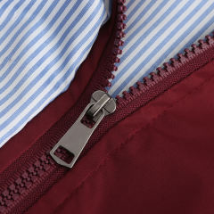 Wine Red Hooded Detachable Windproof Plus Size Windbreaker TQK280123-23