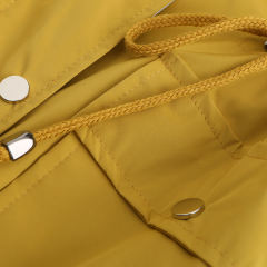 Yellow Hooded Detachable Windproof Plus Size Windbreaker TQK280123-7