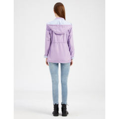 Light Purple Hooded Detachable Windproof Plus Size Windbreaker TQK280123-38
