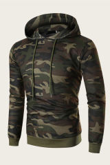 Men Camouflage Print & Drawstring Hoodie Tracksuit MC622017-9