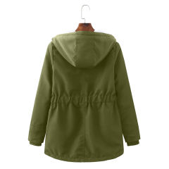 Army Green Plush Warm Hooded Parka Coat TQK280128-27