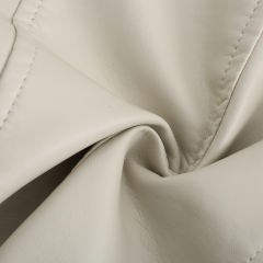 Beige Zipper & Bandage PU Leather Jacket TQK280142-46