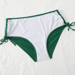 Green Cross Front Drawstring Side High Waist Bikini Swimsuit TQK610320-9