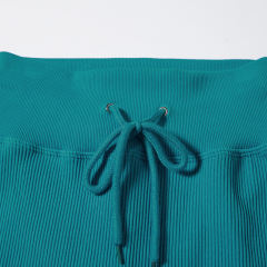 Aquamarine Seamless Stand Collar Jacket with Pant Yoga Set TQK710415-45