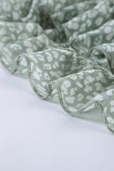 Green Ruffle Detailing Open Back Floral Dress LC220829-9