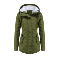 Army Green Plush Warm Hooded Parka Coat TQK280128-27