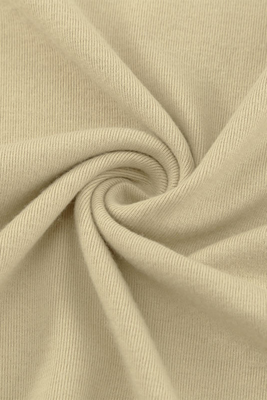Khaki Ruffle Slim-fit Long Sleeve Top LC25111784-16