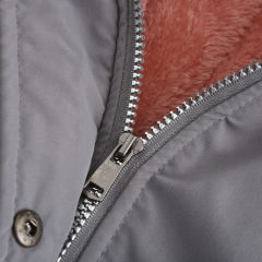 Gray Fur Collar Drawstring Waist Warm Hooded Parka Coat TQK280130-11