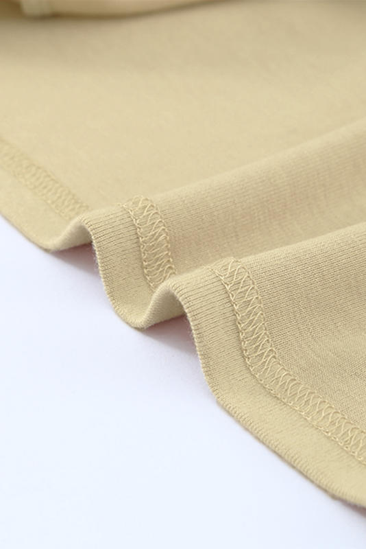 Khaki Ruffle Slim-fit Long Sleeve Top LC25111784-16