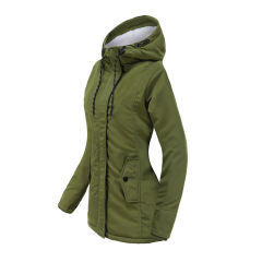 Army Green Plush Warm Hooded Parka Coat TQK280128-27