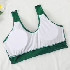 Green Cross Front Drawstring Side High Waist Bikini Swimsuit TQK610320-9