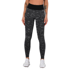Black Camo Print Sports Bra with High Waist Pant Set TQE00132-2