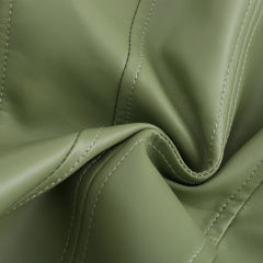 Light Green Stand Collar Zipper Detail PU Leather Jacket TQK280094-28