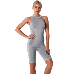 Light Grey Seamless Sleeveless Tank Sports Set TQE00136-112
