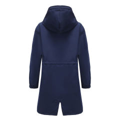 Navy Blue Weatherproof Hooded Outdoor Rainproof Coat TQK280160-34