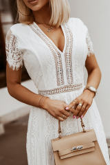 White Fill Your Heart Lace Maxi Dress LC611316-1