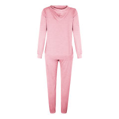 Pink Drawstring Hoodie with Pant Set TQK710131-10