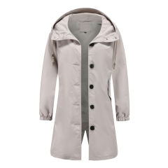 Light Gray Weatherproof Hooded Outdoor Rainproof Coat TQK280160-25