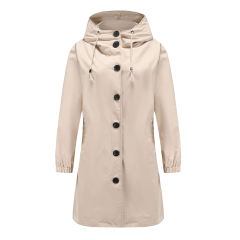 Khaki Weatherproof Hooded Outdoor Rainproof Coat TQK280160-21