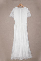 White Fill Your Heart Lace Maxi Dress LC611316-1