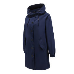 Navy Blue Weatherproof Hooded Outdoor Rainproof Coat TQK280160-34