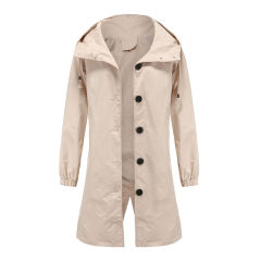 Khaki Weatherproof Hooded Outdoor Rainproof Coat TQK280160-21