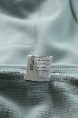 Sky Blue Waffle Knit Buttons Cropped Jacket with Pockets LC8512529-4