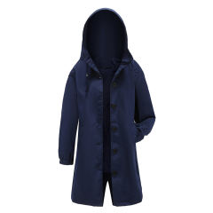 Navy Blue Weatherproof Hooded Outdoor Rainproof Coat TQK280160-34