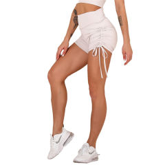 Light Gray Sides Drawstring Short Sleeve Yoga Short Set TQK710241-25
