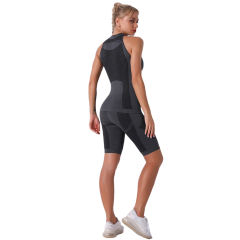 Dark Gray Seamless Sleeveless Tank Sports Set TQE00136-26